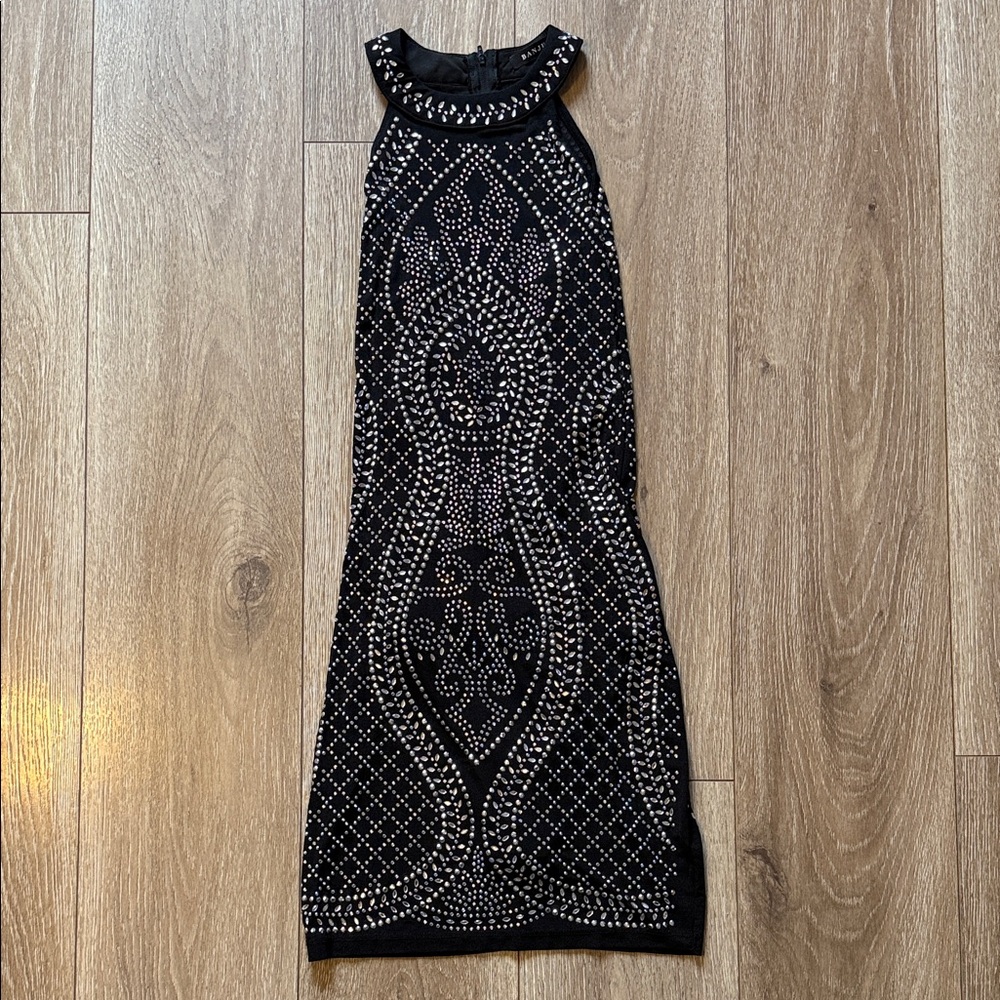 Banjul Black and Sequin Bodycon Dress